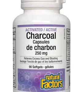 Natural Factors Activated Charcoal 250mg, 90softgels